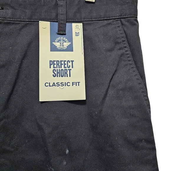 Dockers Mens Perfect Shorts Classic Fit Black Cotton Size 38 - Picture 7 of 15